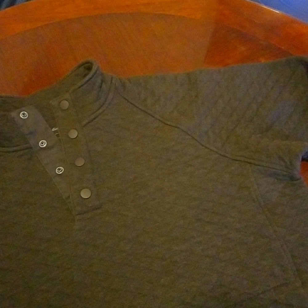 Eddie Bauer Men's Medium Brown Quilted Pullover - Picture 3 of 17